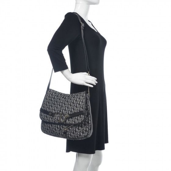 CHRISTIAN DIOR Monogram Flap Messenger Navy Blue - Picture 6 of 16